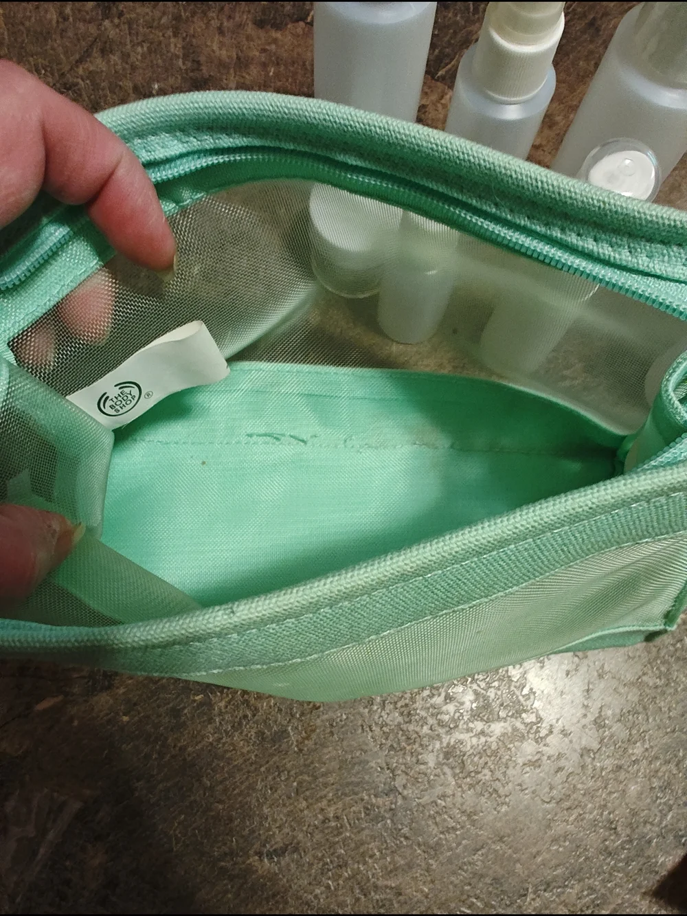The Body Shop Mint Green Clear Cosmetic Pouch